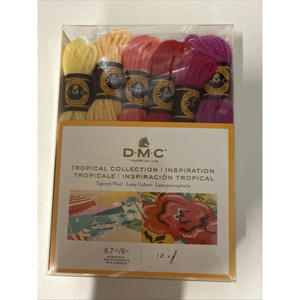 DMC 12pc TROPICAL COLLECTION Tapestry Wool Skeins (8.7yd Per Skein) #486FP212